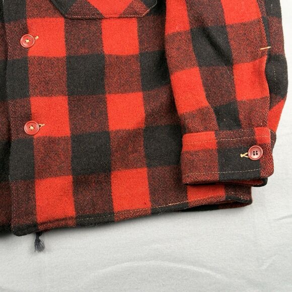 Vintage 1940-1950s Hercules Sears Plaid Button Up Chore Jacket Large - READ COND - Picture 3 of 16